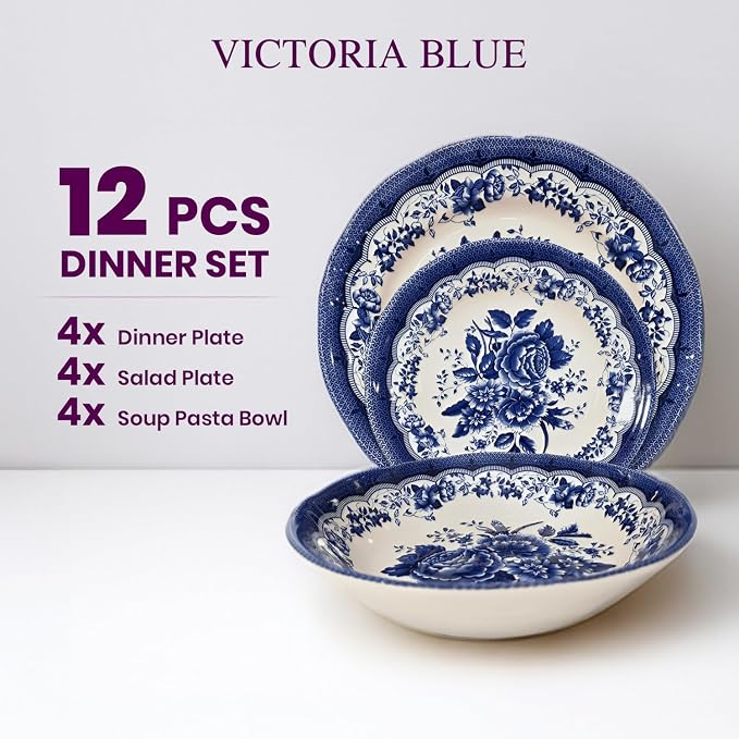 12-Piece Porcelain Dinnerware Set - Image 3