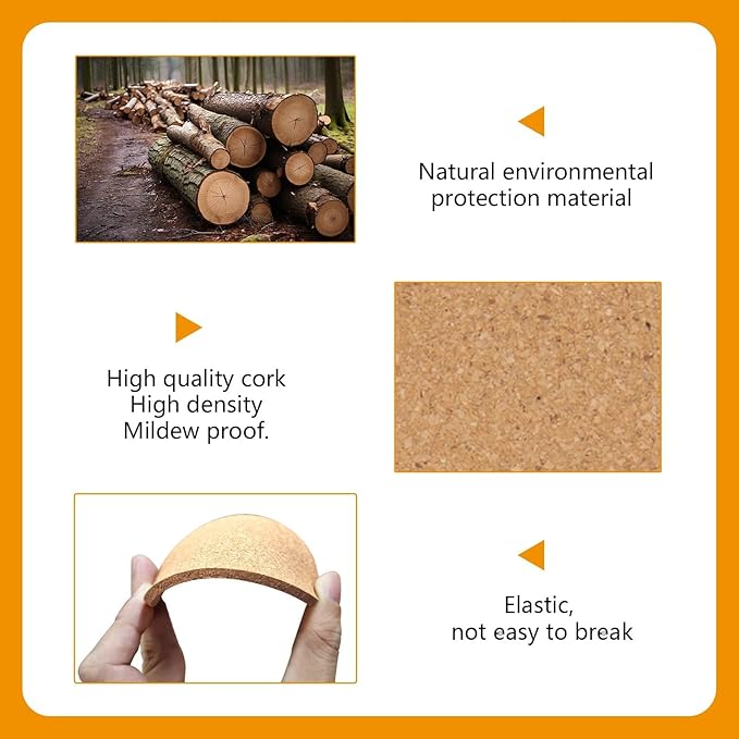 100 pcs Cork Coasters for Drinks, Bulk Blank Coasters DIY Crafts, Non-Slip, Heat-Resistant, Absorbent and Reusable Coffee Coaster for Home Tabletop Decoration