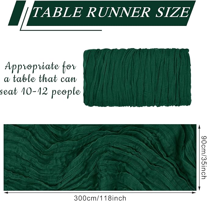 1 Pack Cheesecloth Table Runner 10Ft Christmas Gauze Boho Table Runners - Image 2