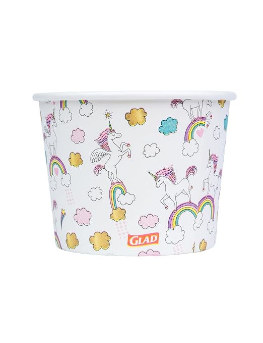 Glad for Kids Unicorns Paper Snack Bowls, Disposable Paper Bowls for-Kids - Image 4