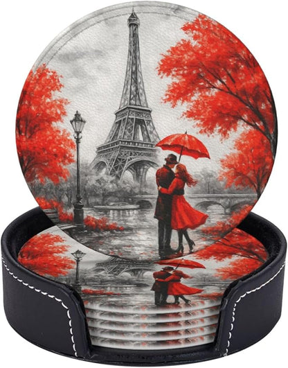 6 Pcs Leather Coasters for Drinks - Image 2