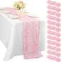 Light Pink 12 Pcs Cheesecloth Table Runner 10FT Runner by Sunnyline