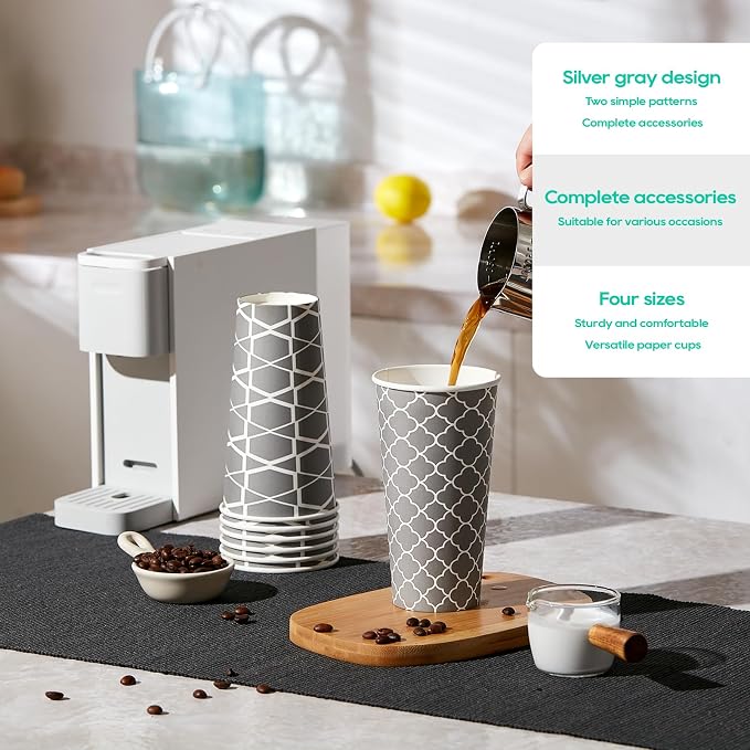 JOLLY PARTY 16 oz Paper Coffee Cups, Disposable Coffee Cups - Image 5