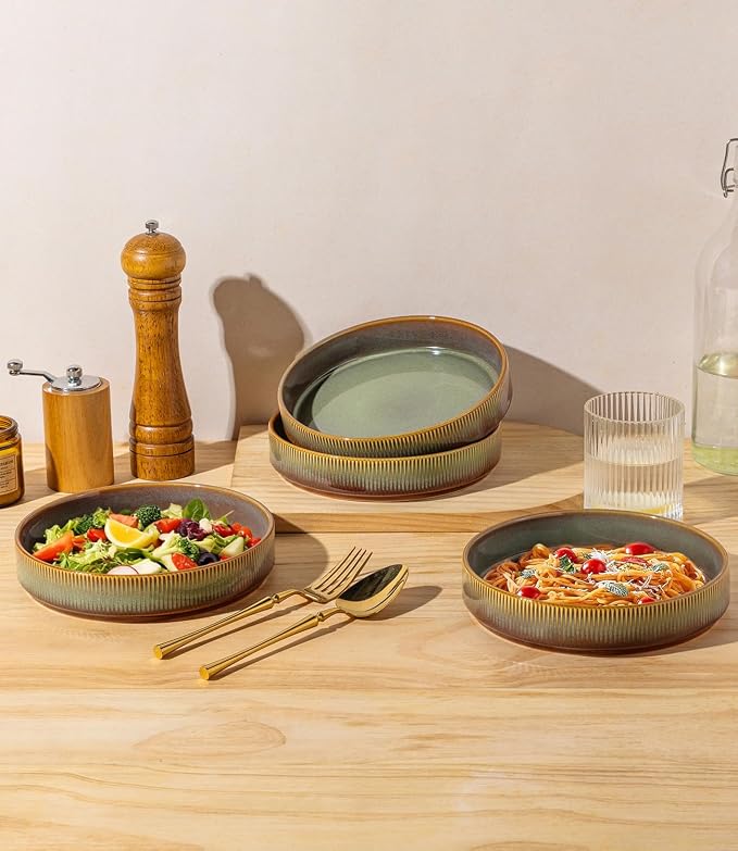 7.5" Ceramic Pasta Bowls Set of 4, Salad Bowls | Versatile Serving Bowls - Image 5