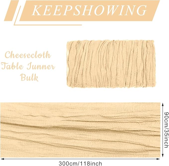 12 Pack Cheesecloth Table Runner, Runner Gauze Boho Wedding Decor Romantic - Image 2