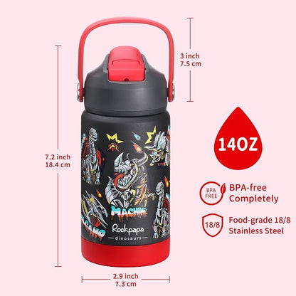 rockpapa 14 oz Kids Insulated Water Bottle，Stainless Steel Toddler Cups - Image 7