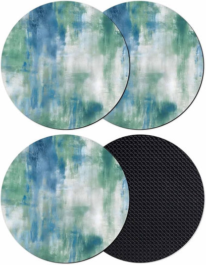 Blue Green Coasters Set of 4, Absorbent Coasters by Unknown