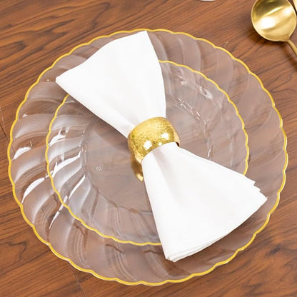 Efavormart 10-Pack 10" Clear Plastic Dinner Plates - Image 5