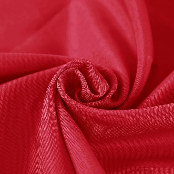 Fokitut 6 Pack Round Tablecloth, 108 Inch, Stain Resistant and Wrinkle Polyester Table Cloth, Fabric Table Cover for Kitchen Dining, Wedding, Party, Holiday Dinner-Red