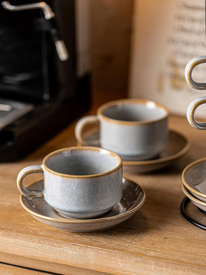 Gomakren 6oz Stackable Cappuccino Cups Set of 4 - Image 4