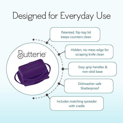 Flip Top Butter Dish with Attached Lid & Matching Knife, 2 Pack - Image 6