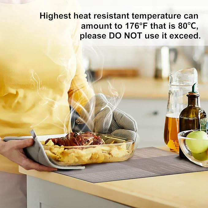Aofmee Placemats, Placemats Set of 6, Heat Resistant Place Mats, Washable PVC - Image 3
