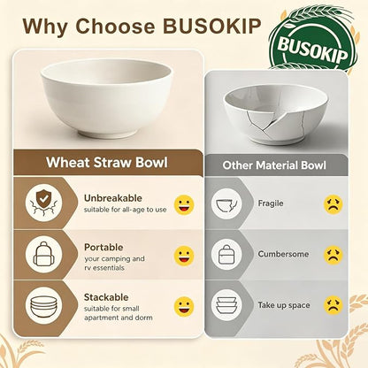 Soup Bowls 60oz, Unbreakable Wheat Straw Bowls Sets of 8, Large Kitchen Bowls - Image 6