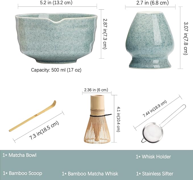 Ochcahser Matcha Set, Matcha Whisk Set Includes 17 oz Matcha Bowl | Matcha - Image 7
