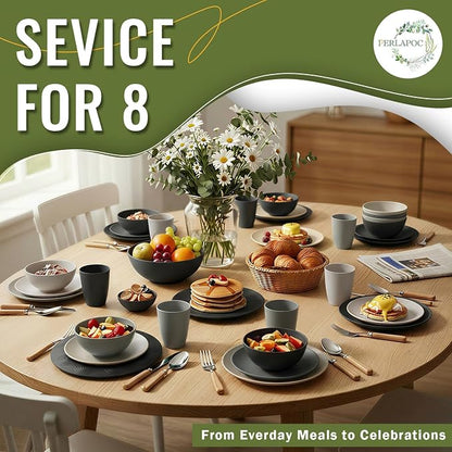 Wheat Straw Dinnerware Sets 40 PCS - Image 7
