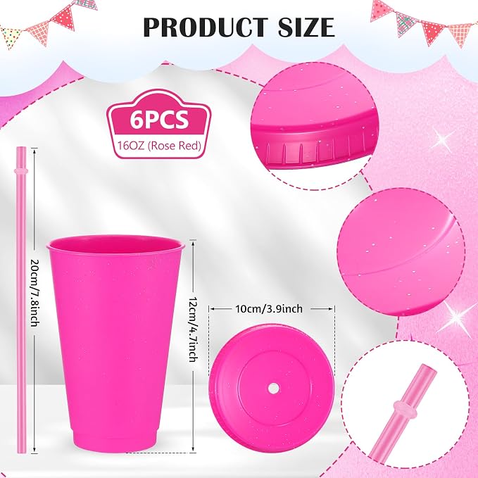 Uiifan 6 Pcs 16 oz Reusable Tumbler - Image 2