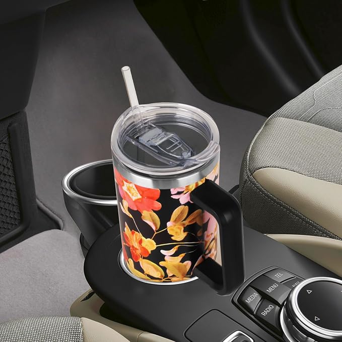 SYACOT 40 oz Tumbler with Handle and Straw Stainless Steel Insulated Tumbler - Image 5