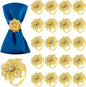 60Pcs Flower Napkin Ring, Hollow Out Floral Napkin Holder Table Ring Buckle Dining Table Setting for Party Wedding Banquet Christmas Family Gatherings Gather Prom Table Decoration (Gold)