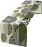 Boho Mid Centruy Table Runner Abstract Sage Green Tropical Leaves Sun Modern by moderw
