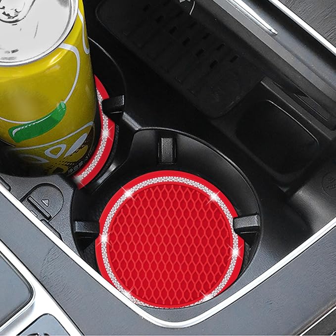 Car Coasters, 4 Pack Vehicle Bling Car Coaster, Universal Rhinestone Coaster - Image 3