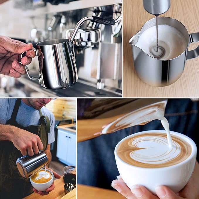 Milk Frothing Pitcher, 66oz Steaming Pitcher Stainless Steel Espresso Machine - Image 4