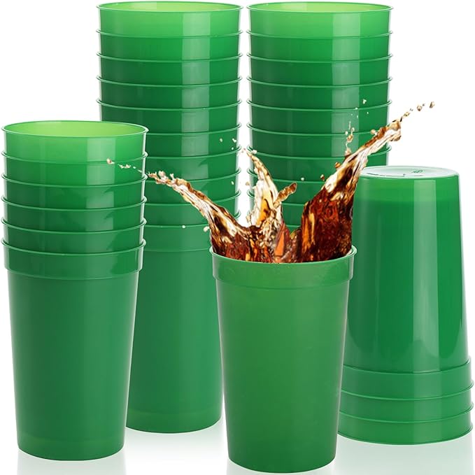 Fasmov 30 Pack 16 oz. Plastic Cups Plastic Tumblers Blank Reusable Drink by Fasmov
