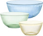 Pyrex Colors Tinted 3-PC, Unlidded Small/Medium/Large Glass Mixing Bowls by Pyrex