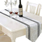 Elegant Creamy White Table Runner, Bling Rhinestone, Ombre Velvet, Dual Bling by Jiino