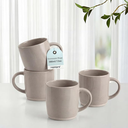 HaWare 13OZ Coffee Mugs Set of 4, Stoneware Coffee Cups | Ceramic Latte Mug by HaWare