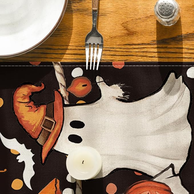 Artoid Mode 210 GSM Halloween Table Runner 13x108 Inch Home Party Decor | Ghost - Image 7