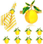 Lemon Napkin Rings Set of 8 for Summer Party Beach Wedding Decor | Shiny Gold by DavifinaNapkinRings