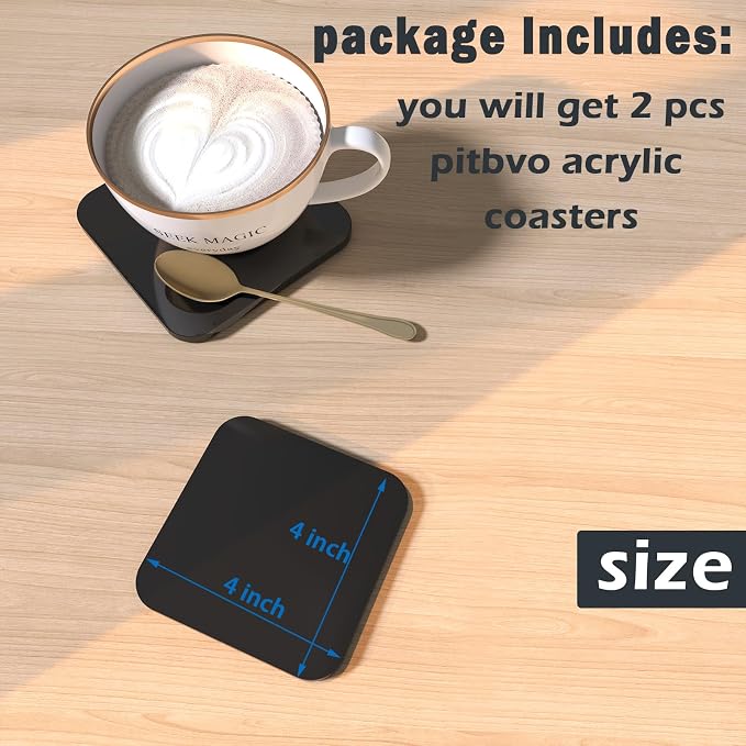 2 PCS Acrylic Coasters, Aesthetic Drink Coaster - Image 2