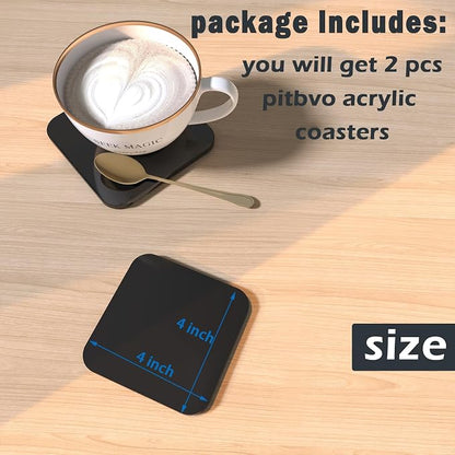 2 PCS Acrylic Coasters, Aesthetic Drink Coaster - Image 2