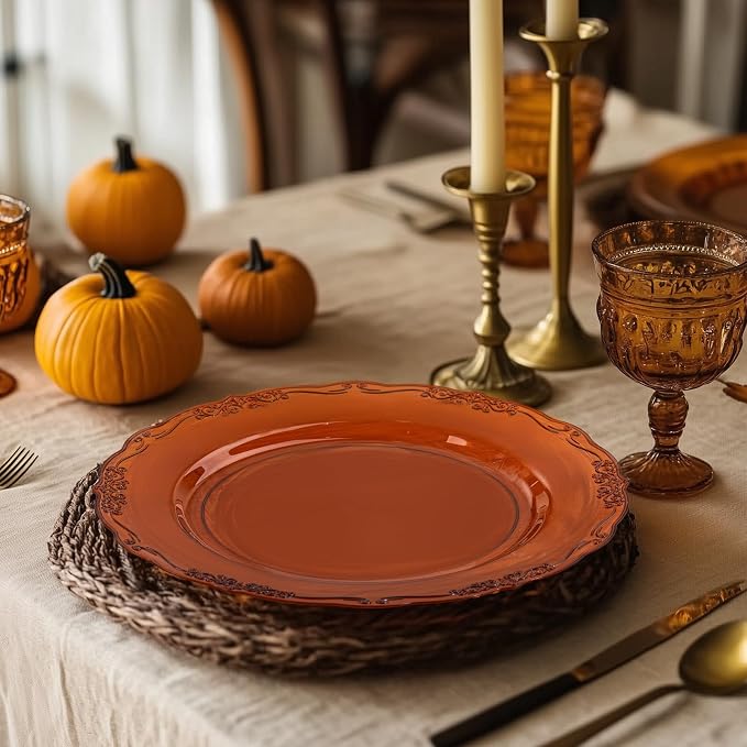 U-QE 100PCS Amber Plastic Plates - Image 8