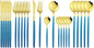 JASHII Flatware Serving Set 24 Piece, Stainless Steel Silverware Set, Modern by JASHII