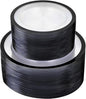 U-QE 120pcs Black Plates Disposable by U-QE