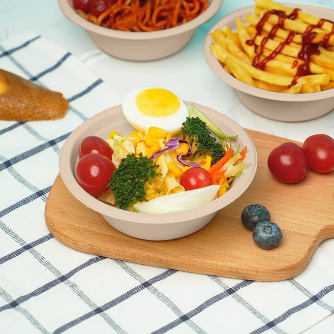 JINVOGREEN 200 Count 12 oz Paper Bowls, Disposable Compostable Bowls Bulk - Image 5