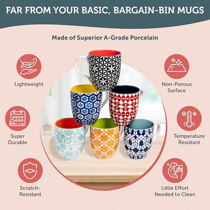 Annovero Large Coffee Mug Set of 6 - Image 5