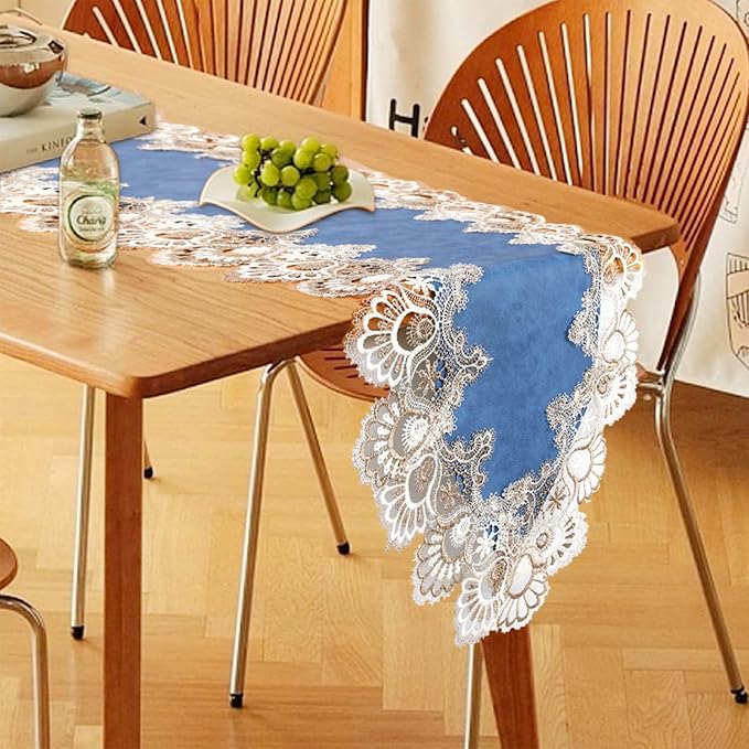 Lace Table Runner, Waterproof Oil-Proof PU Leather Table Runner - Image 5