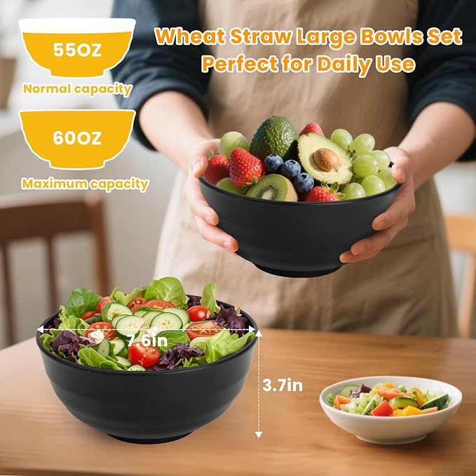 Large Bowls Unbreakable Wheat Straw Bowls - Image 2
