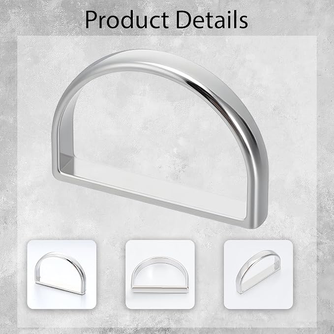 6 Pcs Metal Napkin Ring Modern Serviette Buckles Semicircle Metal Silver - Image 7