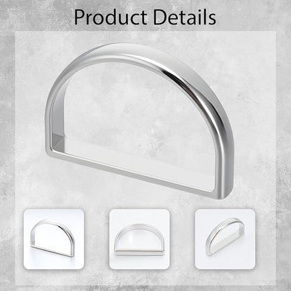 6 Pcs Metal Napkin Ring Modern Serviette Buckles Semicircle Metal Silver - Image 7