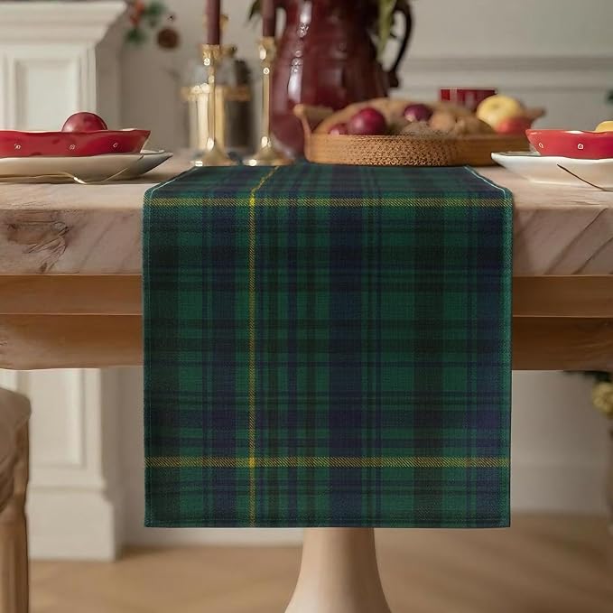 Gilprop 6 Pcs 72 x 13'' Tartan Plaid Bear Babyshower Table Runner Vintage - Image 7