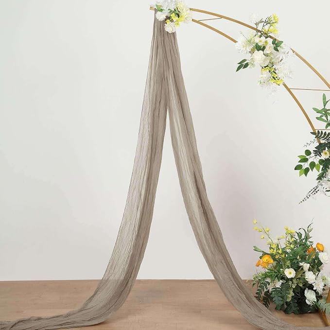 Efavormart 20ft Natural Beige Gauze Cheesecloth Wedding Arch Drapery Fabric - Image 2