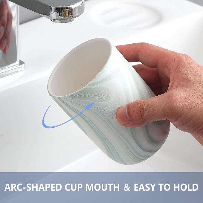 Green Marble Toothbrush Holder - Image 2