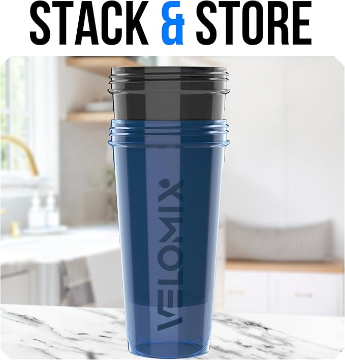 VELOMIX 2 Pack 28oz Protein Shaker Bottle - Image 6