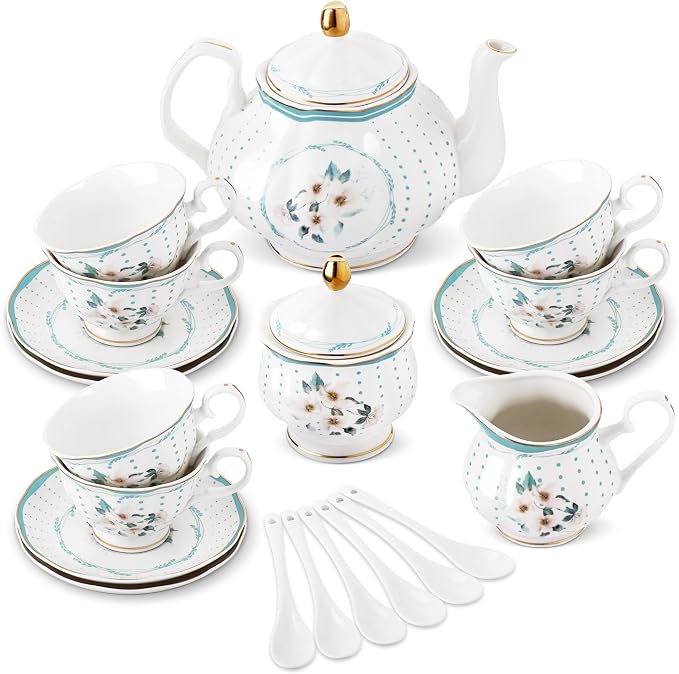 fanquare 21 Pieces Royal Style Porcelain Tea Set by fanquare