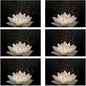 Placemats Set of 6 Lotus Flower Place Mats Washable Kitchen Dining Linen Table Mats Stain Heat, for Home Party Indoor 12x18 in