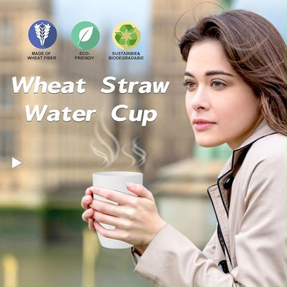 Wrova Wheat Straw Cups Set of 6 Good Alternative to Plastic Cups Reusable 12 oz - Image 8
