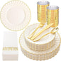 YOUBET 175PCS Ivory Scalloped Plastic Plates by YOUBET